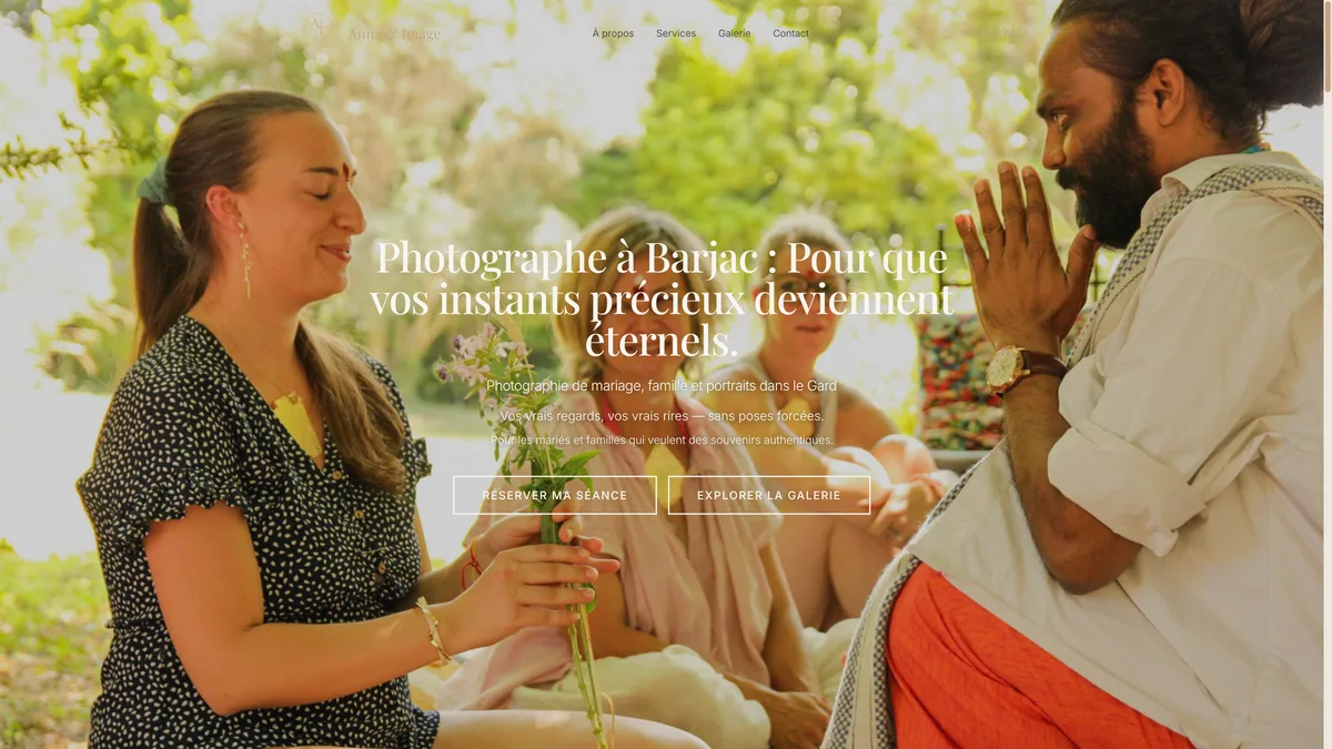 Site vitrine livré pour Anna & Image, photographe